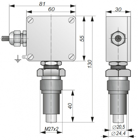Датчик-реле температуры ДРТ   T01 100-90-NC/NC-R(корпус металл)